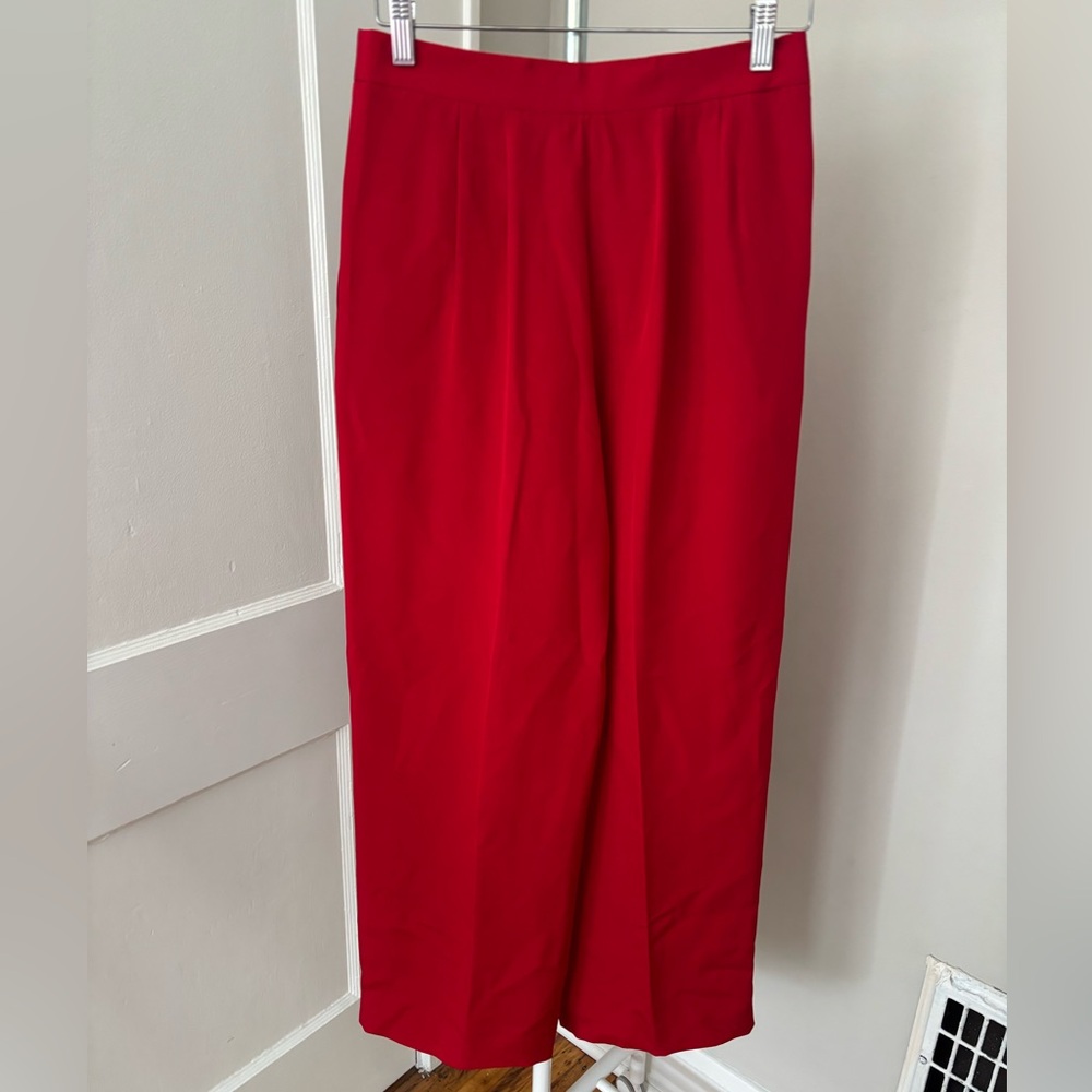 Josephine Chaus Vibrant Red Silk Pants Sz 8